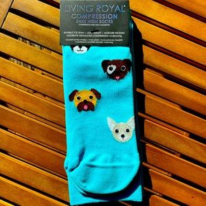 Dogs pattern, new with tags, knee high compression socks